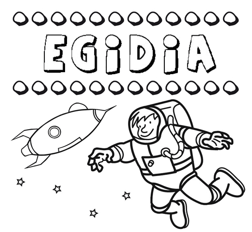 Nome Egidia para colorir. Desenhos dos nomes para pintar com as crianças