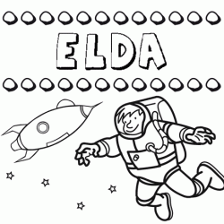 Nome Elda para colorir. Desenhos dos nomes para pintar com as crianças
