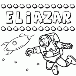 Nome Eliazar para colorir. Desenhos dos nomes para pintar com as crianças