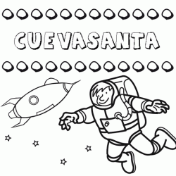 Nome Cuevasanta para colorir. Desenhos dos nomes para pintar com as crianças