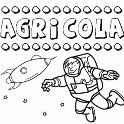 Nome Agrícola para colorir. Desenhos dos nomes para pintar com as crianças