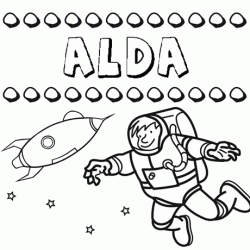 Nome Alda para colorir. Desenhos dos nomes para pintar com as crianças