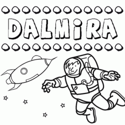 Nome Dalmira para colorir. Desenhos dos nomes para pintar com as crianças