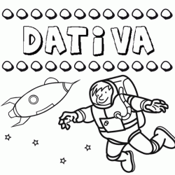 Nome Dativa para colorir. Desenhos dos nomes para pintar com as crianças