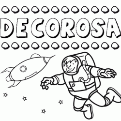 Nome Decorosa para colorir. Desenhos dos nomes para pintar com as crianças