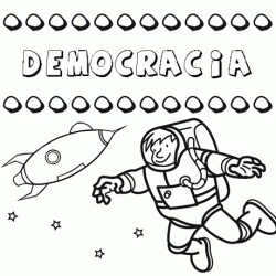 Nome Democracia para colorir. Desenhos dos nomes para pintar com as crianças