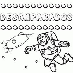 Nome Desamparados para colorir. Desenhos dos nomes para pintar com as crianças
