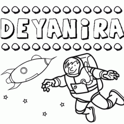 Nome Deyanira para colorir. Desenhos dos nomes para pintar com as crianças