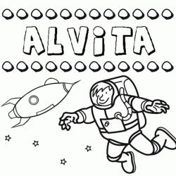Nome Alvita para colorir. Desenhos dos nomes para pintar com as crianças