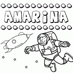 Nome Amarina para colorir. Desenhos dos nomes para pintar com as crianças