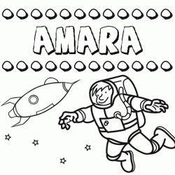 Nome Amara para colorir. Desenhos dos nomes para pintar com as crianças