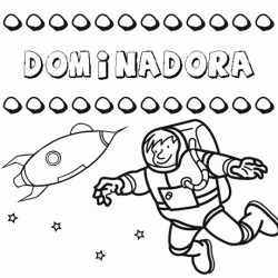 Nome Dominadora para colorir. Desenhos dos nomes para pintar com as crianças