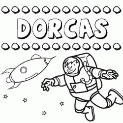 Nome Dorcas para colorir. Desenhos dos nomes para pintar com as crianças