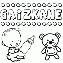 Nome Gaizkane para colorir. Desenhos dos nomes para pintar com as crianças
