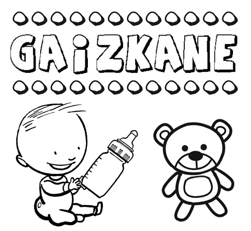 Nome Gaizkane para colorir. Desenhos dos nomes para pintar com as crianças