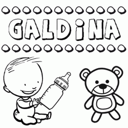 Nome Galdina para colorir. Desenhos dos nomes para pintar com as crianças