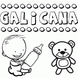 Nome Galicana para colorir. Desenhos dos nomes para pintar com as crianças