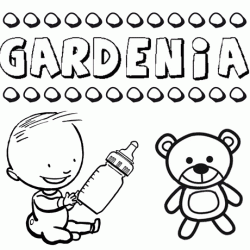Nome Gardenia para colorir. Desenhos dos nomes para pintar com as crianças