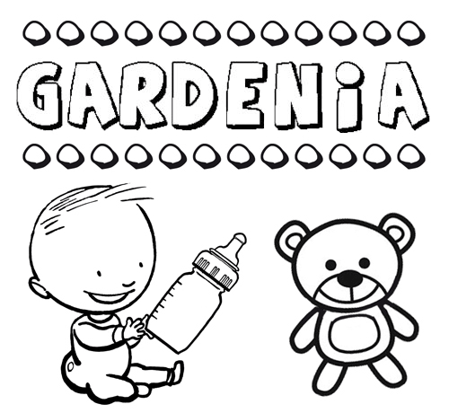 Nome Gardenia para colorir. Desenhos dos nomes para pintar com as crianças