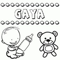 Nome Gaya para colorir. Desenhos dos nomes para pintar com as crianças