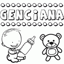 Nome Genciana para colorir. Desenhos dos nomes para pintar com as crianças