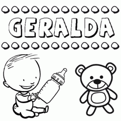 Nome Geralda para colorir. Desenhos dos nomes para pintar com as crianças