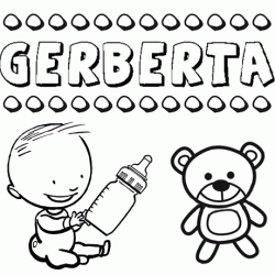 Nome Gerberta para colorir. Desenhos dos nomes para pintar com as crianças
