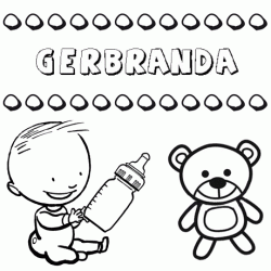 Nome Gerbranda para colorir. Desenhos dos nomes para pintar com as crianças