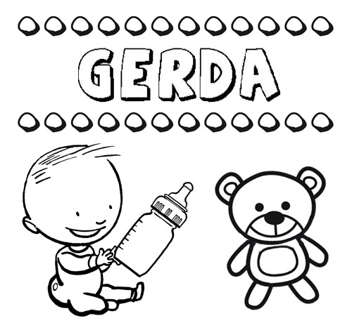 Nome Gerda para colorir. Desenhos dos nomes para pintar com as crianças