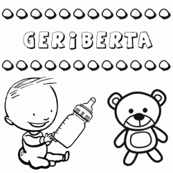 Nome Geriberta para colorir. Desenhos dos nomes para pintar com as crianças