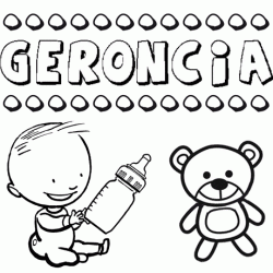 Nome Geroncia para colorir. Desenhos dos nomes para pintar com as crianças