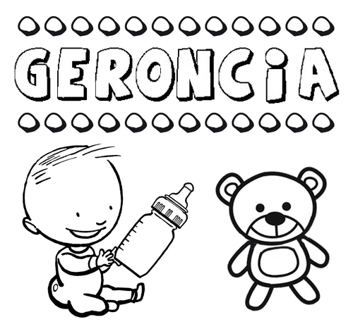Nome Geroncia para colorir. Desenhos dos nomes para pintar com as crianças