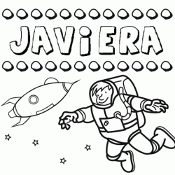Nome Javiera para colorir. Desenhos dos nomes para pintar com as crianças
