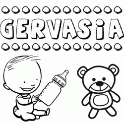 Nome Gervasia para colorir. Desenhos dos nomes para pintar com as crianças