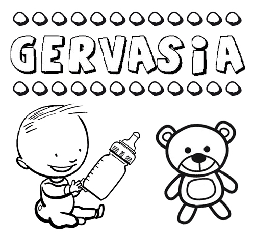 Nome Gervasia para colorir. Desenhos dos nomes para pintar com as crianças