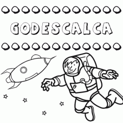 Nome Godescalca para colorir. Desenhos dos nomes para pintar com as crianças
