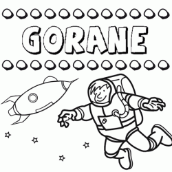 Nome Gorane para colorir. Desenhos dos nomes para pintar com as crianças