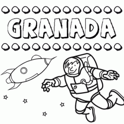 Nome Granada para colorir. Desenhos dos nomes para pintar com as crianças