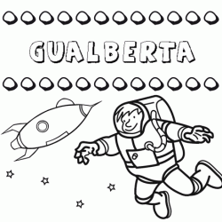 Nome Gualberta para colorir. Desenhos dos nomes para pintar com as crianças