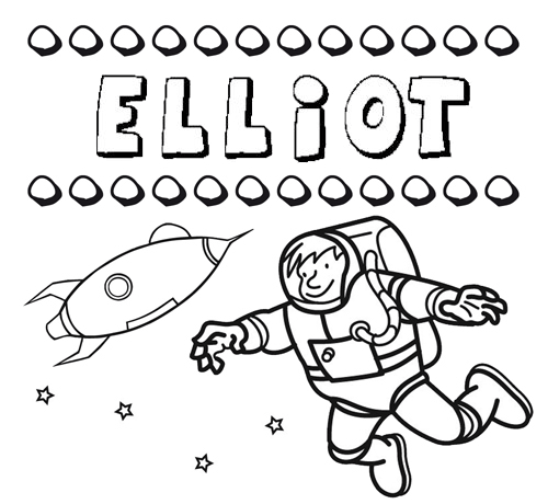 Nome Elliot para colorir. Desenhos dos nomes para pintar com as crianças