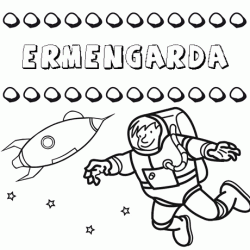 Nome Ermengarda para colorir. Desenhos dos nomes para pintar com as crianças
