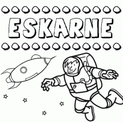 Nome Eskarne para colorir. Desenhos dos nomes para pintar com as crianças
