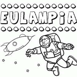 Nome Eulampia para colorir. Desenhos dos nomes para pintar com as crianças