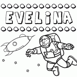Nome Evelina para colorir. Desenhos dos nomes para pintar com as crianças