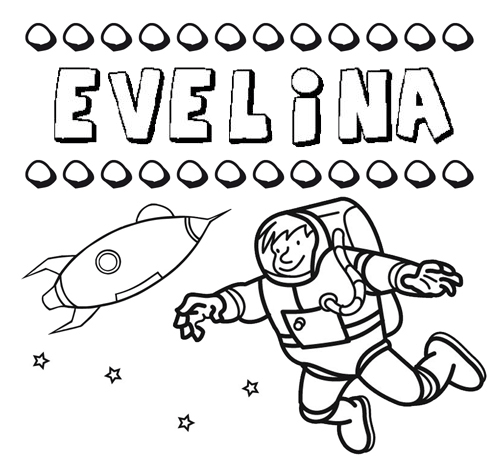 Nome Evelina para colorir. Desenhos dos nomes para pintar com as crianças