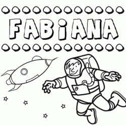 Nome Fabiana para colorir. Desenhos dos nomes para pintar com as crianças