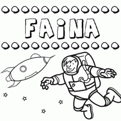 Nome Faina para colorir. Desenhos dos nomes para pintar com as crianças
