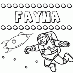 Nome Fayna para colorir. Desenhos dos nomes para pintar com as crianças
