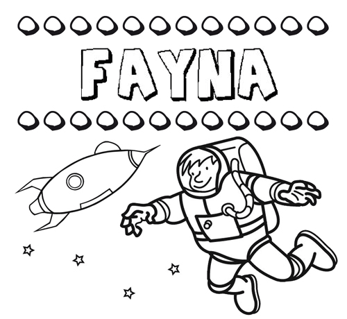 Nome Fayna para colorir. Desenhos dos nomes para pintar com as crianças