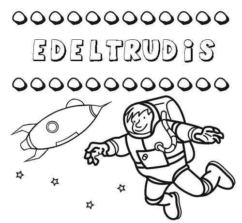 Nome Edeltrudis para colorir. Desenhos dos nomes para pintar com as crianças